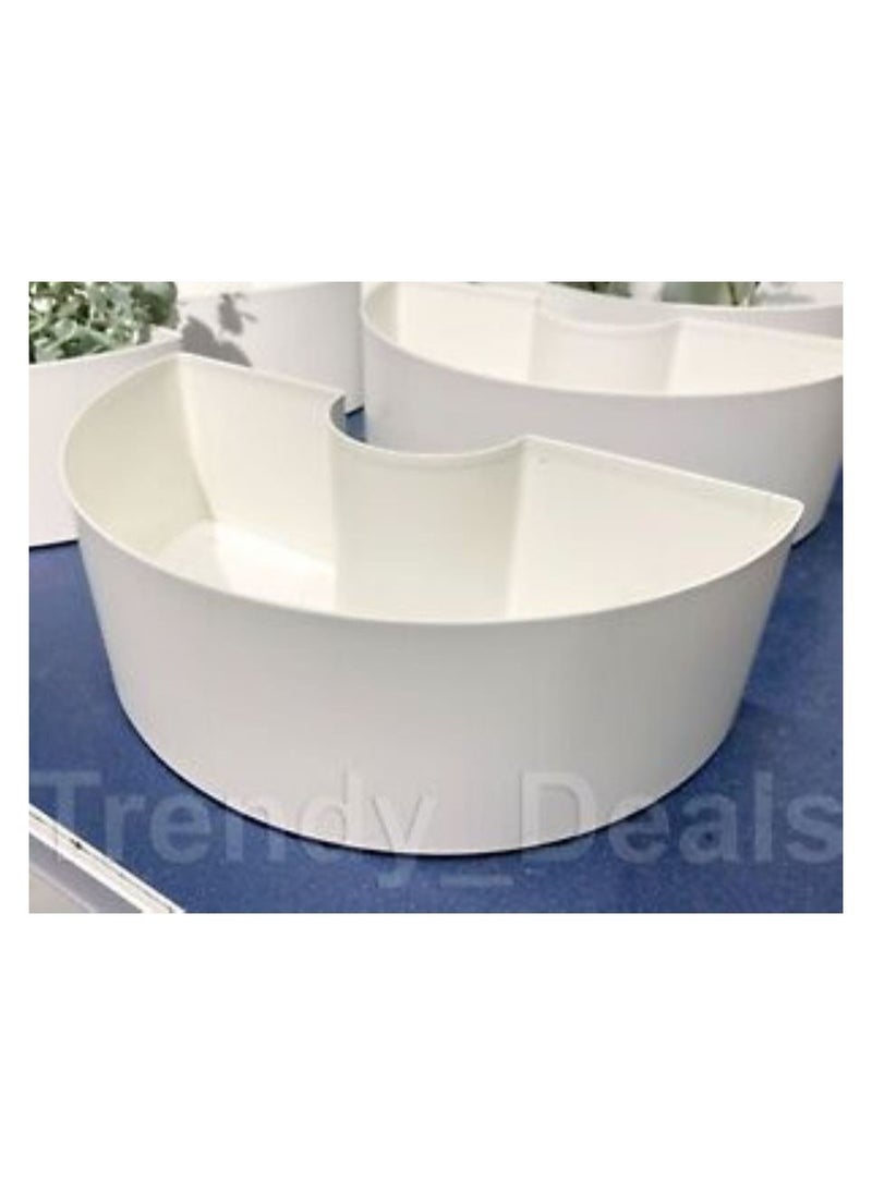 Generic - Amazing Ikea HASTBONA HÄSTBÖNA Plant Pot Holder Indoor/Outdoor White Half Circle - NEW - Image 1