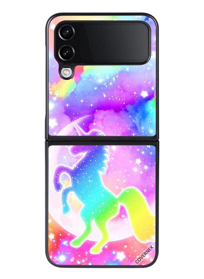 Covernex Protective Case Cover For Samsung Galaxy Z Flip 4 Rainbow Unicorn - Image 1