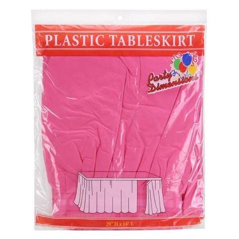 Party Dimensions Plastic Table Skirt, 29-Inches by 14-Feet - Hot Pink - 1 Pack - Image 5