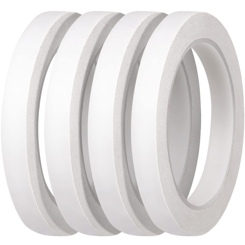 Zyilan Thin Double Sided Tape for Craft,Card Making,Gift,Scrapbooking and Office School Stationery Supplies,Tear-by-Hand, Paper Backing (4Rolls,1/2 Inch x 32 Yards Per Roll) - Image 1