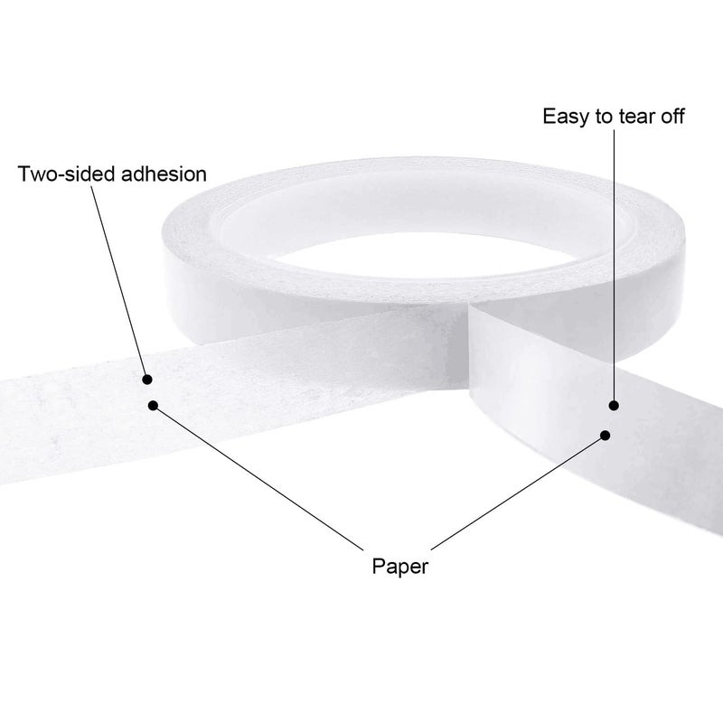 Zyilan Thin Double Sided Tape for Craft,Card Making,Gift,Scrapbooking and Office School Stationery Supplies,Tear-by-Hand, Paper Backing (4Rolls,1/2 Inch x 32 Yards Per Roll) - Image 2