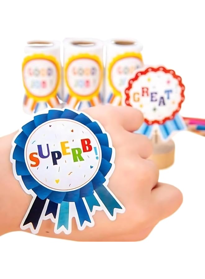 erorex 100Pcs Reward Stickers For Kids Incentive Stickers With 6 Medal Designs Teacher Supplies For Classroom Motivational Stickers For Students With Encouraging Words - Image 3