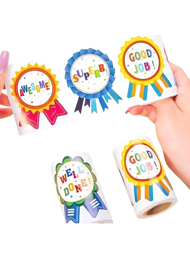 erorex 100Pcs Reward Stickers For Kids Incentive Stickers With 6 Medal Designs Teacher Supplies For Classroom Motivational Stickers For Students With Encouraging Words - Image 2