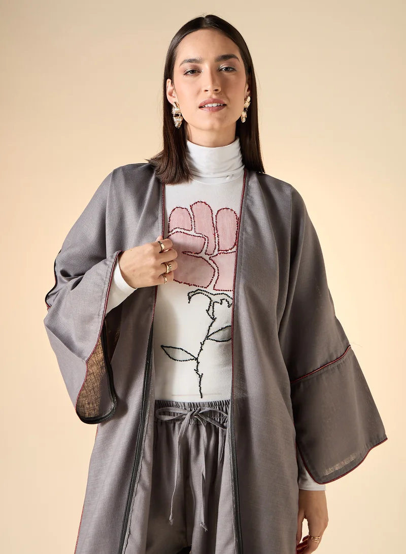 هدية المدينة  Embellished  Abaya Set 4-Piece - HM