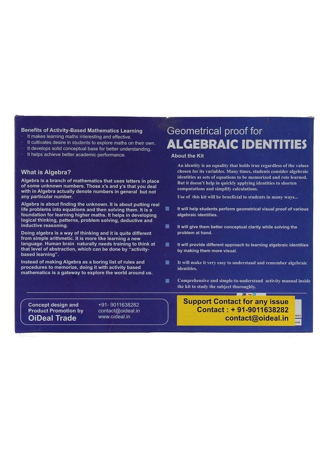 Kutuhal Kutuhal Algebraic Identities and Its Geometrical Proof Puzzle and Board Game Innovative Math Made Easy Series Educational School Project DIY Kit  - Image 2