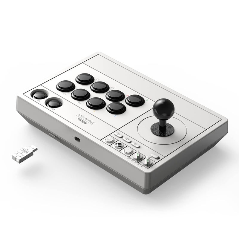 8Bitdo عصا أركيد لاسلكية 8BitDo لجهاز Xbox Series X|S و Xbox One و Windows 10، عصا قتال أركيد مع مقبس صوت 3.5 مم - مرخصة رسميًا (بيضاء) - Image 2