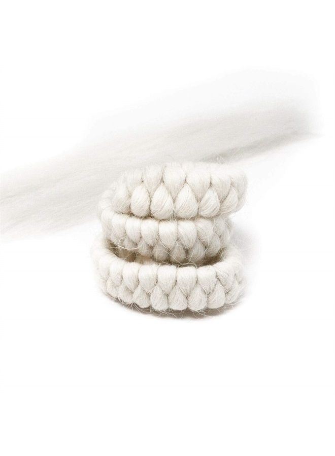 mehron Makeup Crepe Hair 12-inch Braid (White) - Image 1