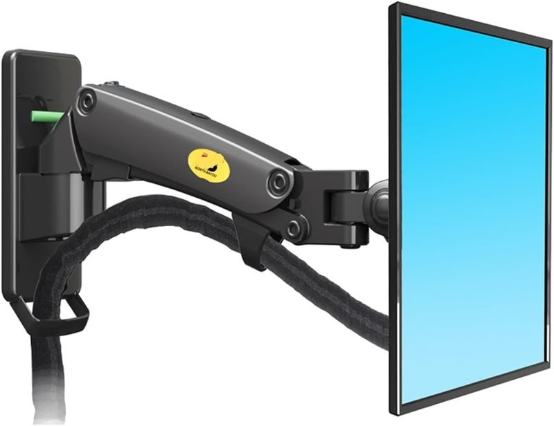 Full Motion TV Wall Mount Gas Spring Arm Bracket 17 To 27 Inch Black Aluminum Stand - Image 1