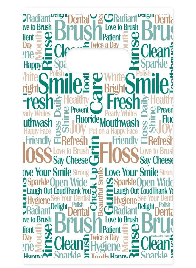 Practicon Tooth Talk Dental Giveaway Bags, 8" x 10", 100 Pack - Image 1
