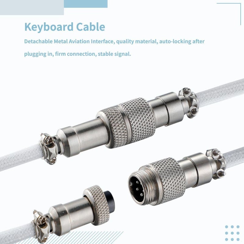 9.84Ft Nylon Coiled Keyboard Cable – Double Sleeved Gaming Keyboard Cord - Image 4