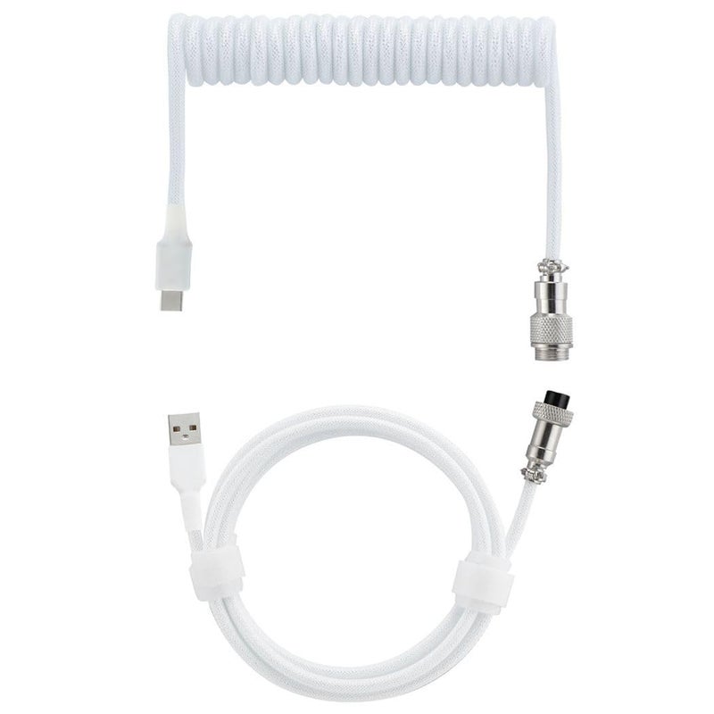 9.84Ft Nylon Coiled Keyboard Cable – Double Sleeved Gaming Keyboard Cord - Image 1