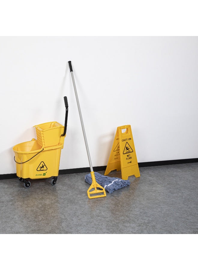 Restaurantware RW Clean 61 Inch Mop Handle, 1 Screw Clamp Commercial Mop Handle - Side-Release Design, Heavy-Duty, Gray Iron Mop Handle Replacement, For Efficient Cleaning, Mop Heads Sold Separately - Image 4