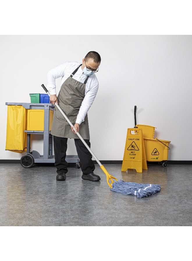 Restaurantware RW Clean 61 Inch Mop Handle, 1 Screw Clamp Commercial Mop Handle - Side-Release Design, Heavy-Duty, Gray Iron Mop Handle Replacement, For Efficient Cleaning, Mop Heads Sold Separately - Image 5