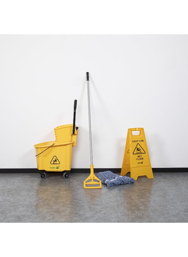 Restaurantware RW Clean 61 Inch Mop Handle, 1 Screw Clamp Commercial Mop Handle - Side-Release Design, Heavy-Duty, Gray Iron Mop Handle Replacement, For Efficient Cleaning, Mop Heads Sold Separately - Image 3