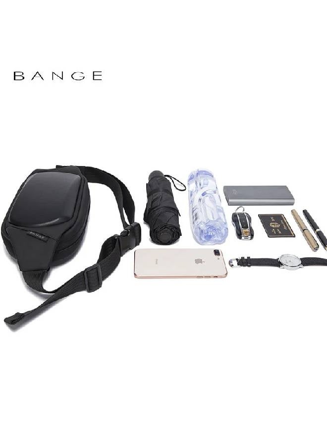 BANGE 7266 Black Shoulder Trendy Casual Bange Crossbody Anti Theft Men Sling Bag - Image 1