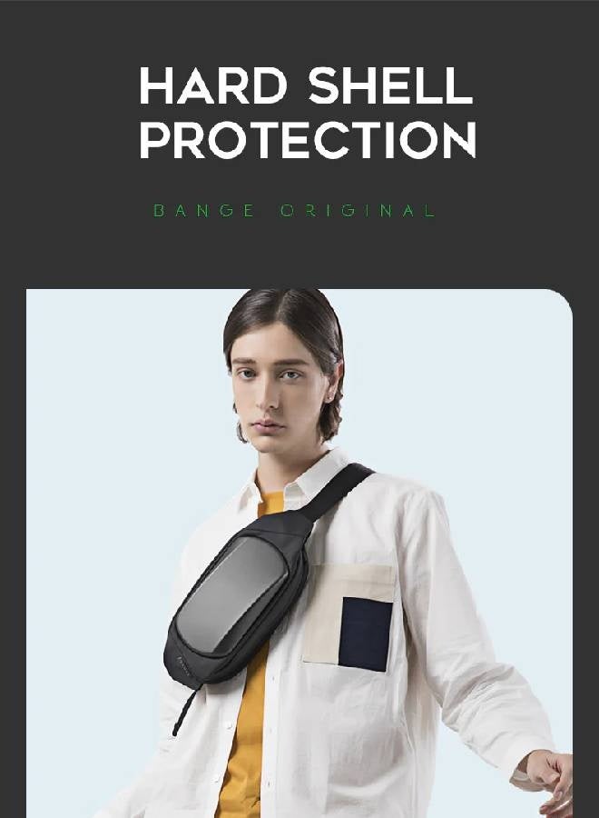 BANGE 7266 Black Shoulder Trendy Casual Bange Crossbody Anti Theft Men Sling Bag - Image 5