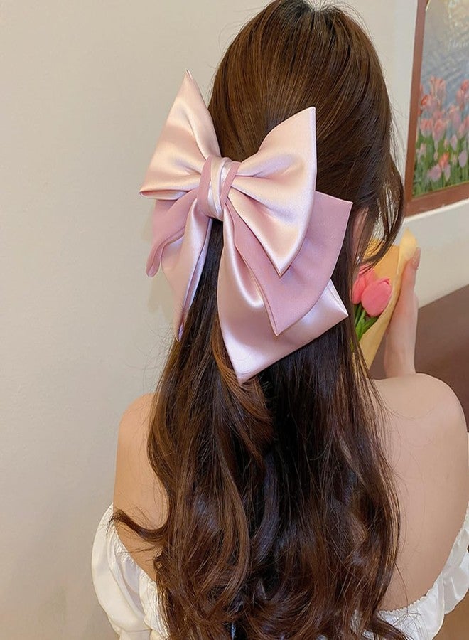 ويوپار إكسسوارات شعر ساتان كبيرة من Wiwpar - مشابك شعر ودبابيس شعر على شكل فيونكة للنساء والفتيات وحفلات التخرج (وردي) - Image 3