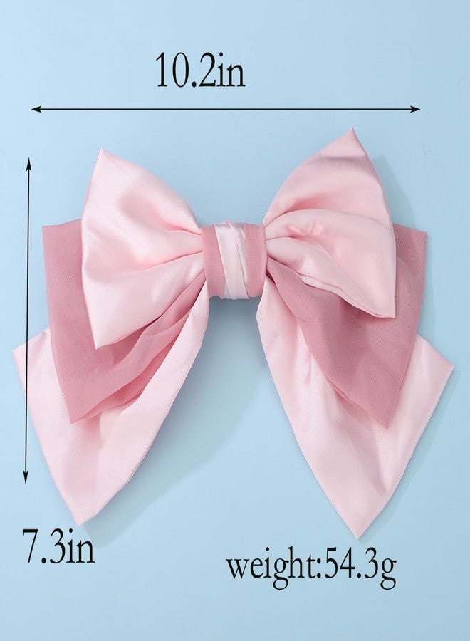 ويوپار إكسسوارات شعر ساتان كبيرة من Wiwpar - مشابك شعر ودبابيس شعر على شكل فيونكة للنساء والفتيات وحفلات التخرج (وردي) - Image 5