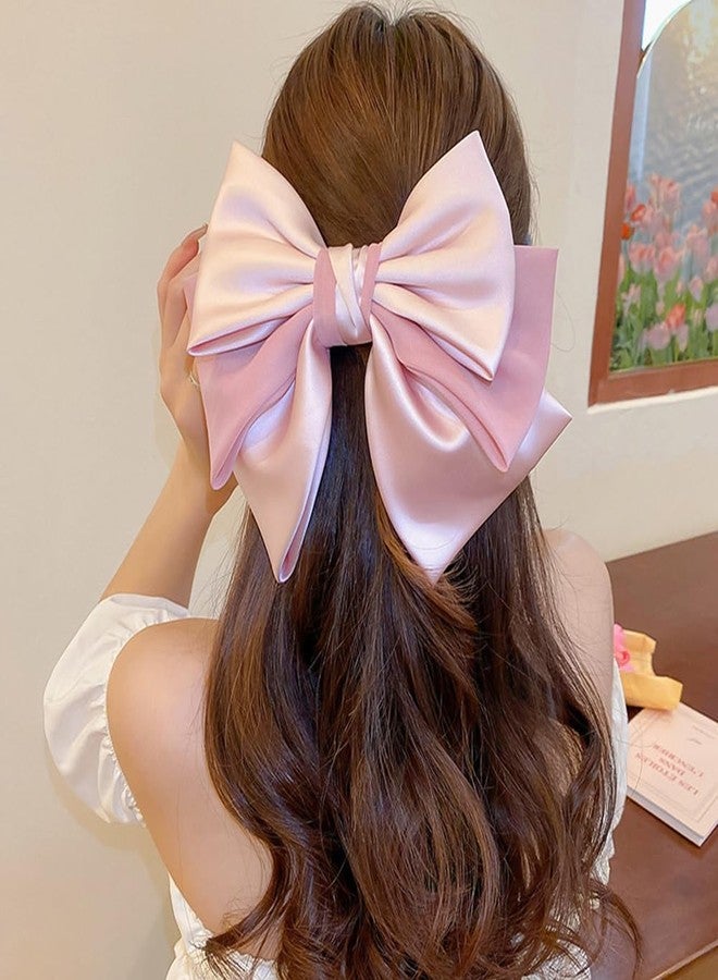 ويوپار إكسسوارات شعر ساتان كبيرة من Wiwpar - مشابك شعر ودبابيس شعر على شكل فيونكة للنساء والفتيات وحفلات التخرج (وردي) - Image 2