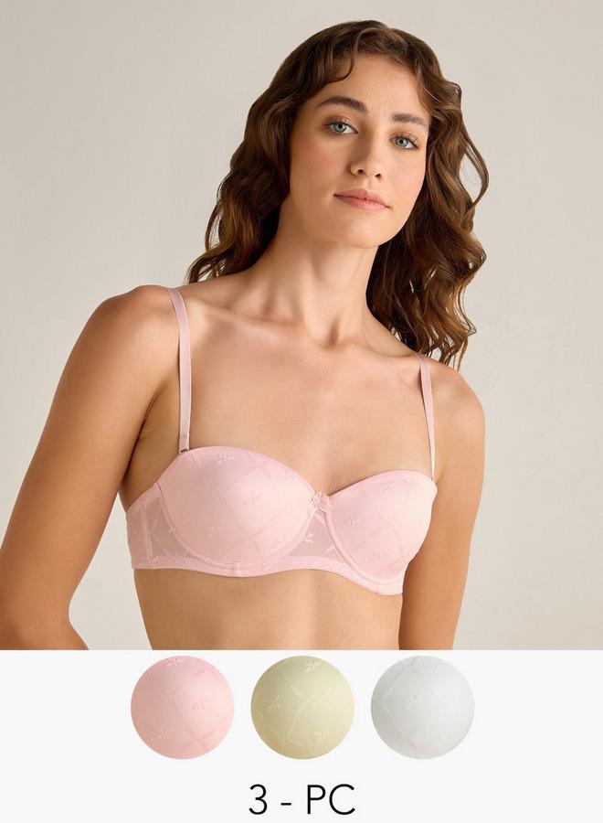 Splash FAV Balconette Bra Medium Coverage   Pack of 3 - Image 1