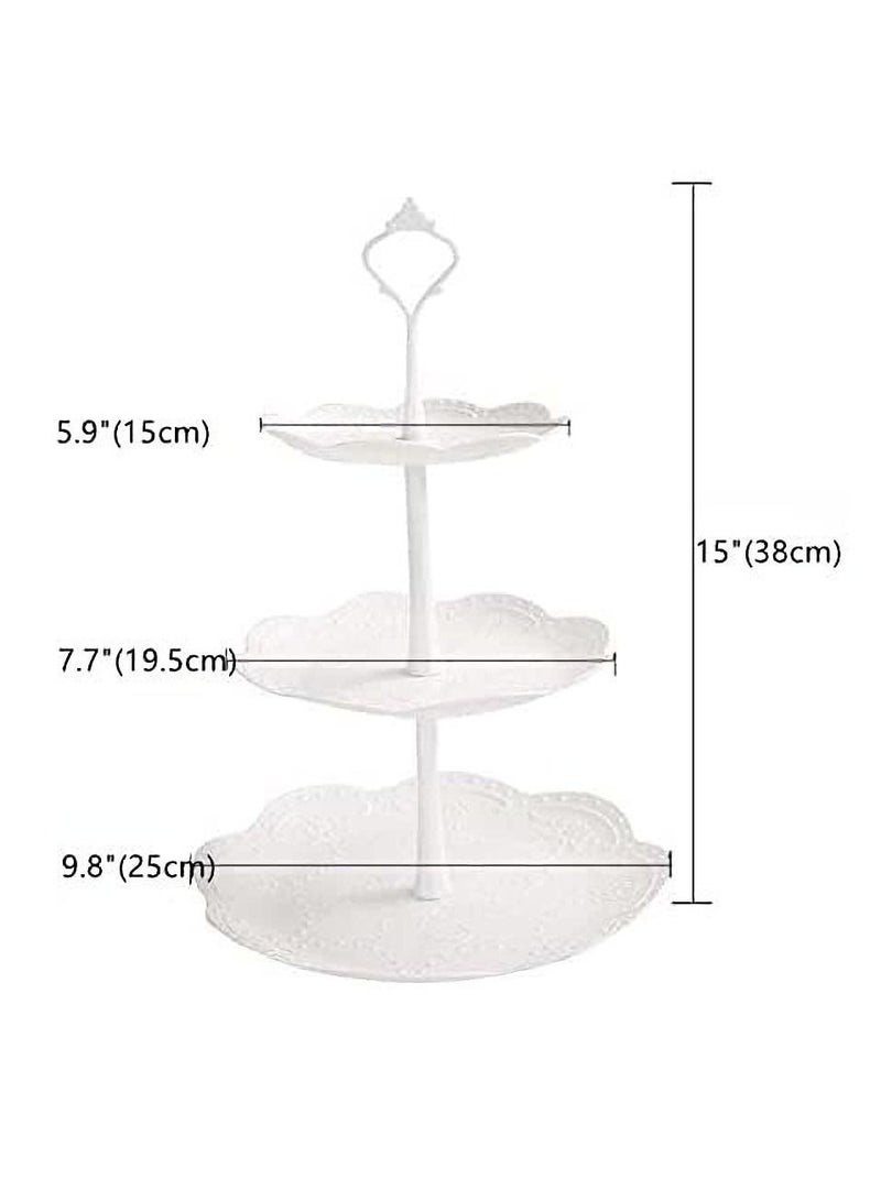 Y&D 3 Tier Cupcake Stand Plastic Tiered Serving Dessert Fruit Snack Tower Tray for Wedding Home Birthday Tea Party Baby Shower - Image 4