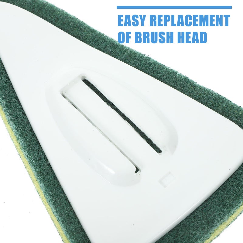 Bathroom Floor Scrubber Brush Set with 2 Tile Corner Brush Heads for Shower Bathtub Cleaning - Image 4