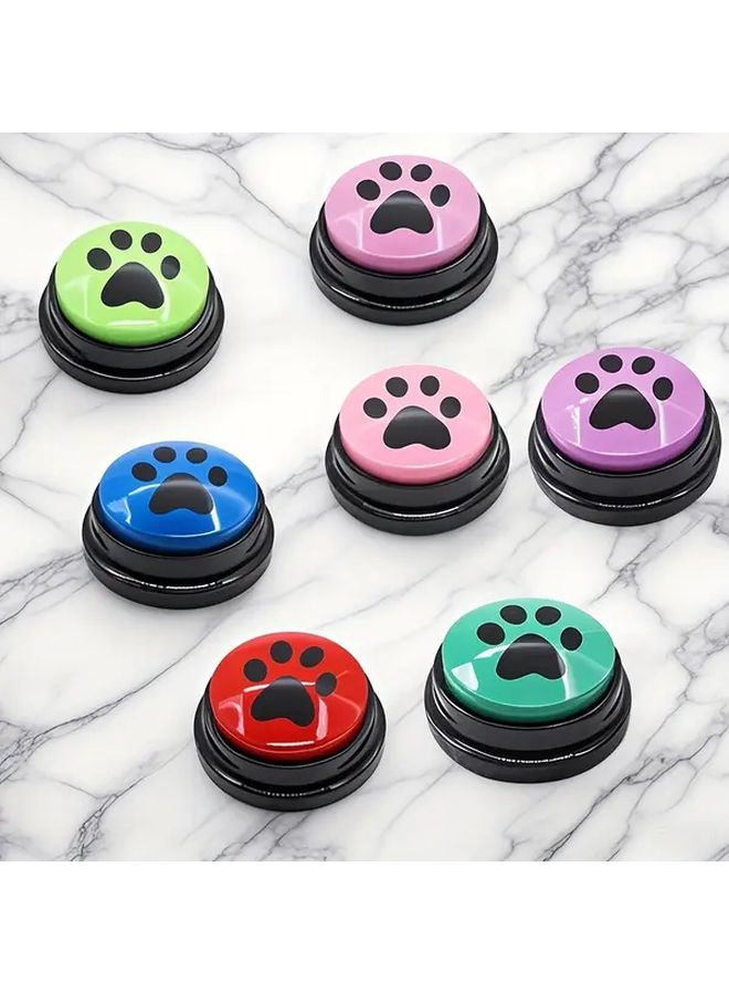 RODAFN Pet Language Training Interactive Buttons 4pcs with Circular Footprints Pattern for Dogs and Cats Communication Device Durable Pet Training Equipment Green Red Orange - Image 3