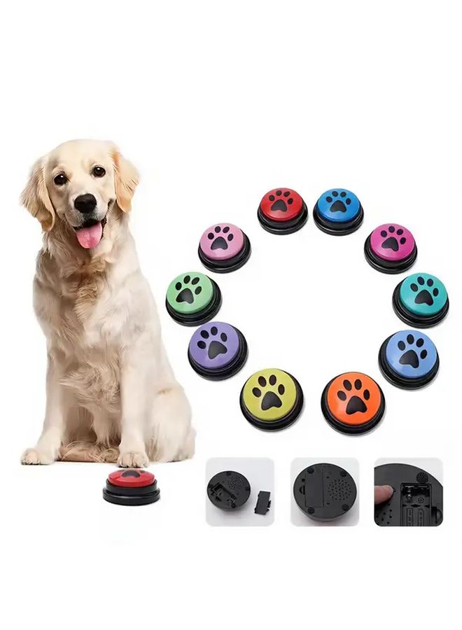 RODAFN Pet Language Training Interactive Buttons 4pcs with Circular Footprints Pattern for Dogs and Cats Communication Device Durable Pet Training Equipment Green Red Orange - Image 4