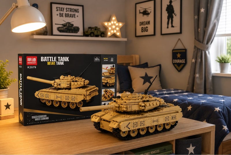 MingDi M1A1 Battle Tank Building Blocks Set - 354 PCS Military Tank Model Kit - Construction Toy for Kids Age 6+ - Educational STEM Building Bricks - Army Tank Model - Gift for Boys & Girls - Image 5