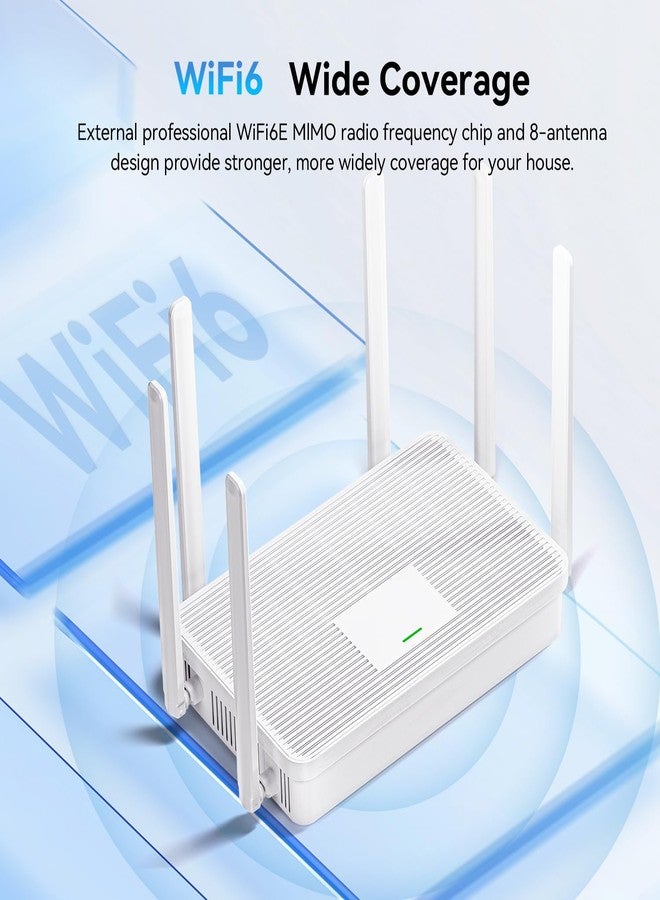 BLIYEE 2025 New AX3000 WiFi 6 Router, Dual Band Full Gigabit Router, High Speed Port with 6 High-Gain Antennas, Long Range Coverage - Image 3