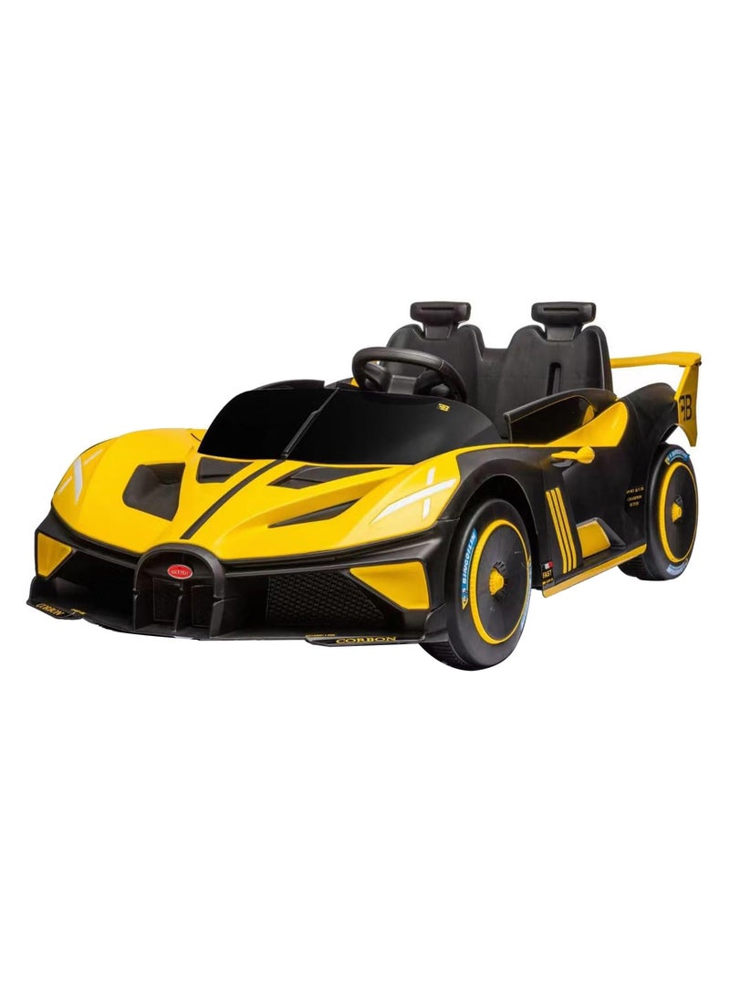 Lovely Baby Battery Operated Power Riding Car LB 806EL for Kids - Ride on Vehicle - Remote-Control - Music & Lights - Sit & Drive Gift Car - Age 2-6 Yrs - Yellow - Image 1
