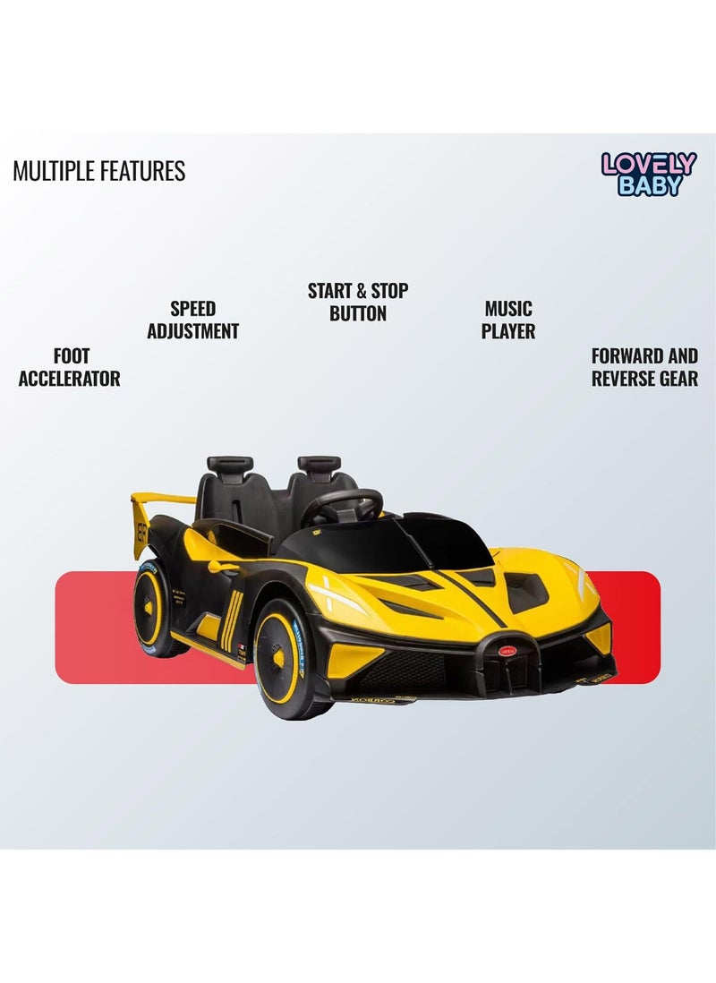 Lovely Baby Battery Operated Power Riding Car LB 806EL for Kids - Ride on Vehicle - Remote-Control - Music & Lights - Sit & Drive Gift Car - Age 2-6 Yrs - Yellow - Image 3