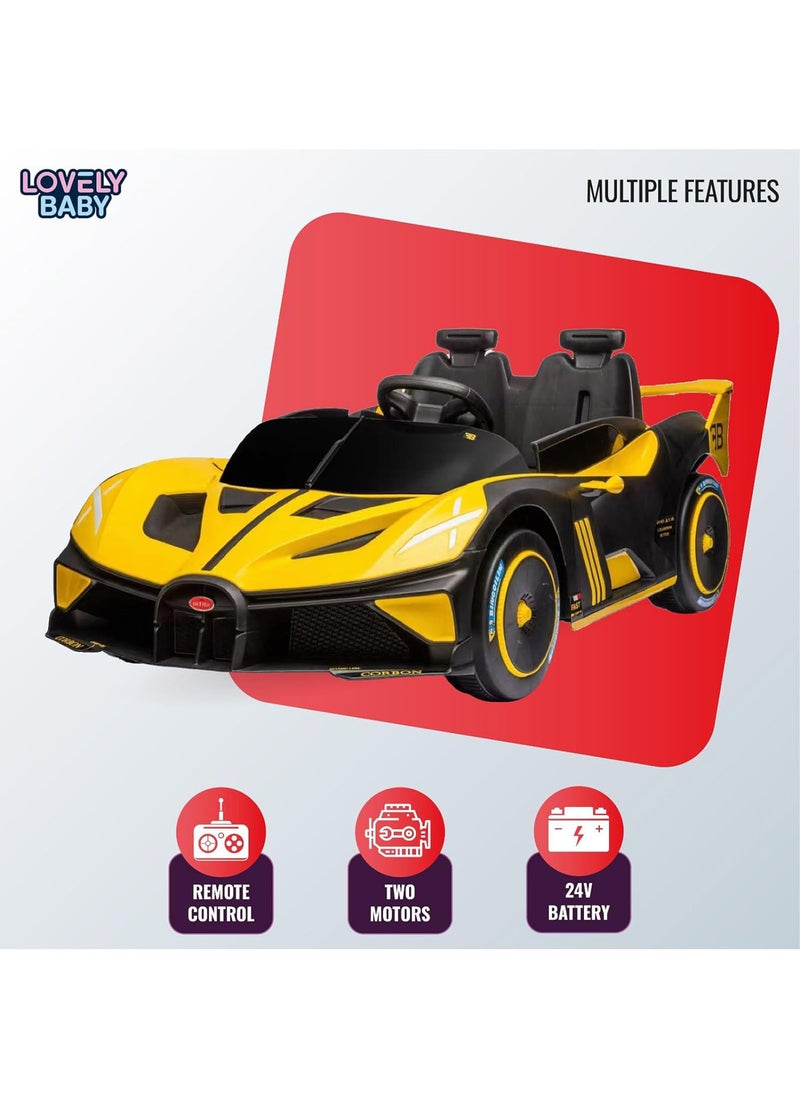 Lovely Baby Battery Operated Power Riding Car LB 806EL for Kids - Ride on Vehicle - Remote-Control - Music & Lights - Sit & Drive Gift Car - Age 2-6 Yrs - Yellow - Image 5