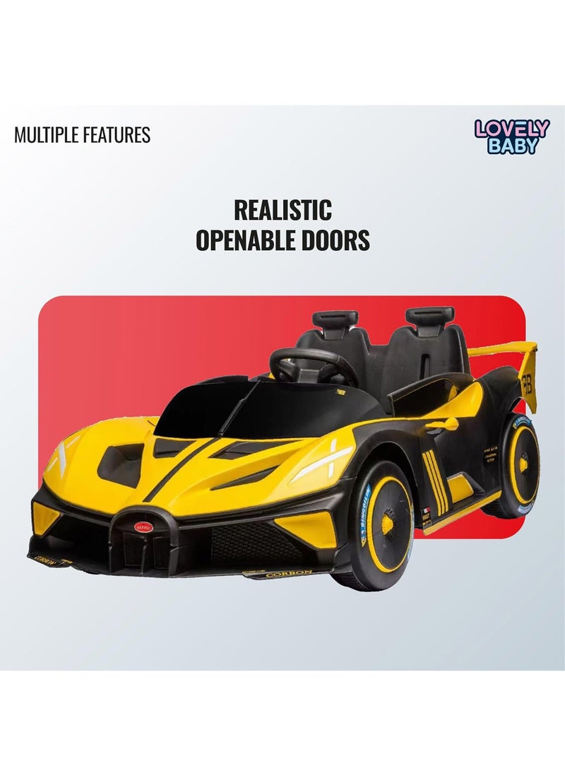 Lovely Baby Battery Operated Power Riding Car LB 806EL for Kids - Ride on Vehicle - Remote-Control - Music & Lights - Sit & Drive Gift Car - Age 2-6 Yrs - Yellow - Image 4