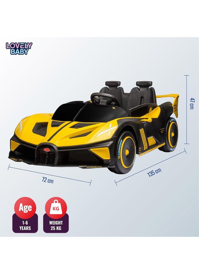 Lovely Baby Battery Operated Power Riding Car LB 806EL for Kids - Ride on Vehicle - Remote-Control - Music & Lights - Sit & Drive Gift Car - Age 2-6 Yrs - Yellow - Image 2