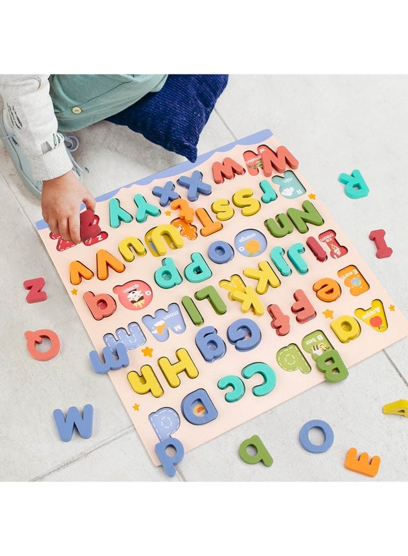 ZedPlay Wooden Educational Abc Puzzle Alphabet Number Matching Puzzle Early Learning - Image 3