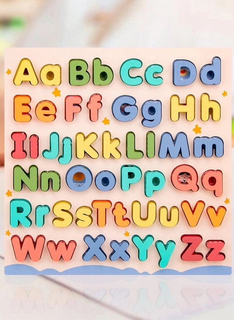 ZedPlay Wooden Educational Abc Puzzle Alphabet Number Matching Puzzle Early Learning - Image 5