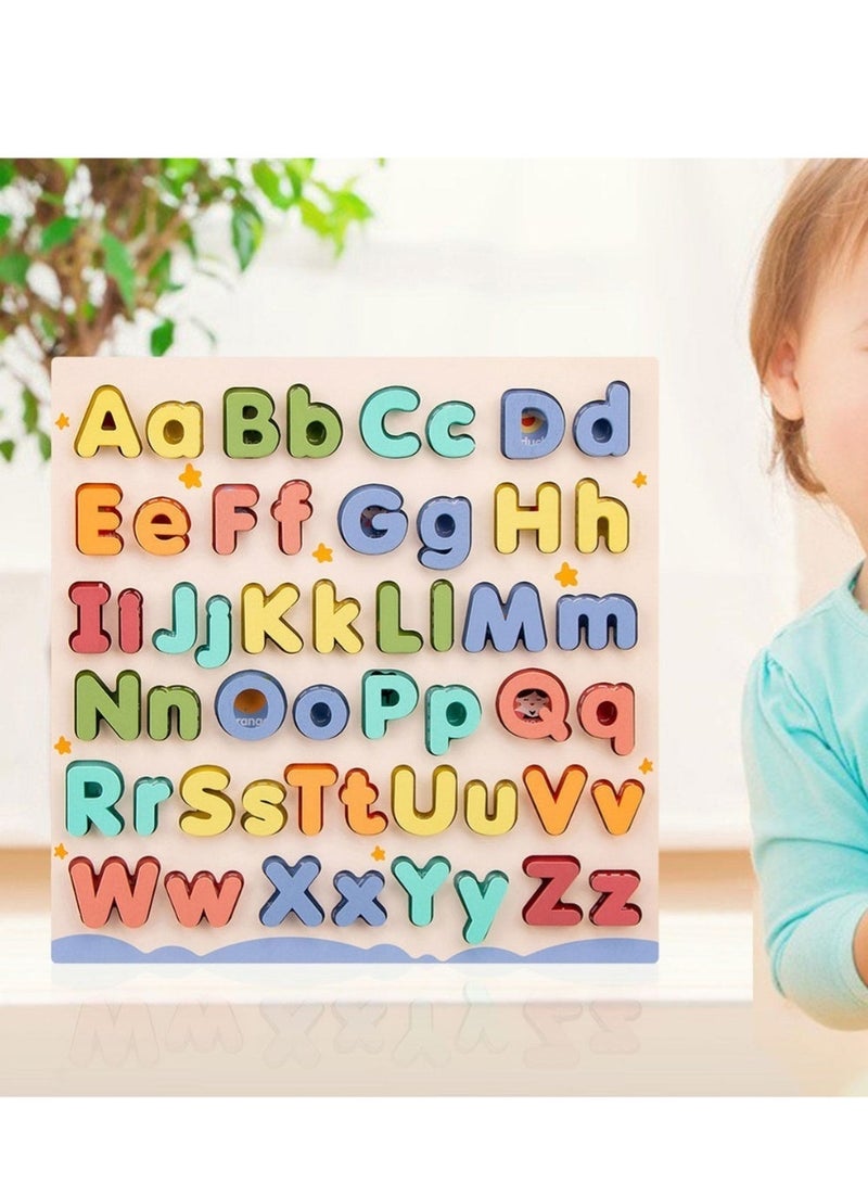 ZedPlay Wooden Educational Abc Puzzle Alphabet Number Matching Puzzle Early Learning - Image 4