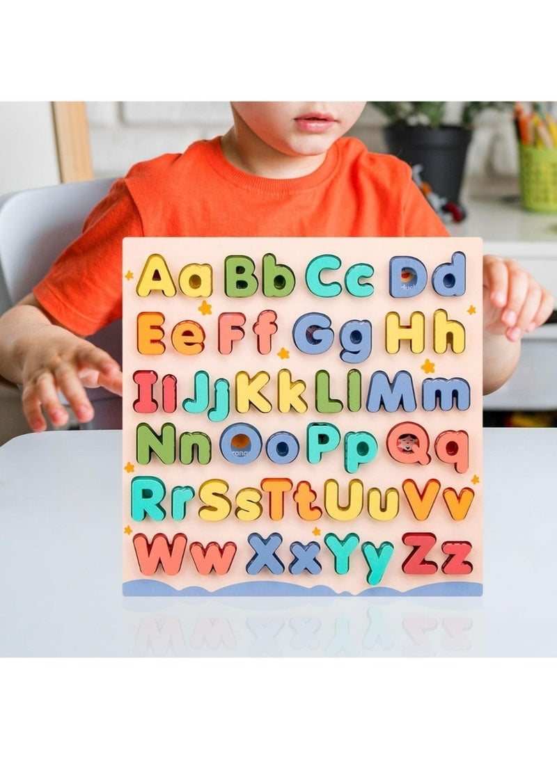 ZedPlay Wooden Educational Abc Puzzle Alphabet Number Matching Puzzle Early Learning - Image 2