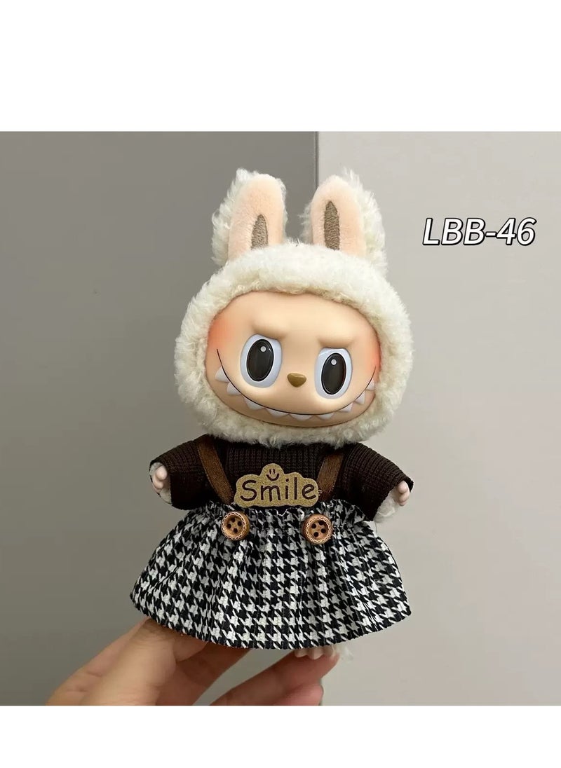 LABUBU Labubu Clothes - Labubu Outfit, Chic Style Set for Labubu Dolls, 17cm Doll Clothes Suitable for Labubu Dolls Accessories 