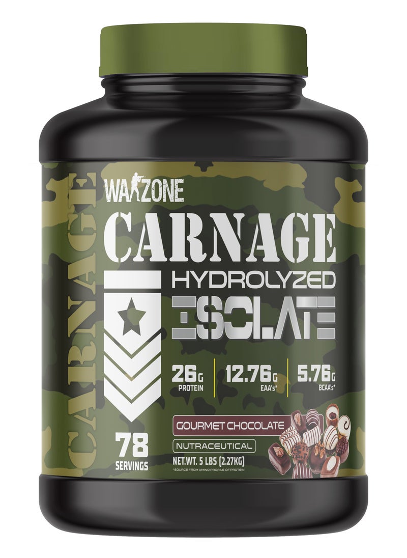 Warzone Carnage Hydrolyzed Premium Whey Protein Isolate 78 Servings - Chocolate Gourmet  - Image 1