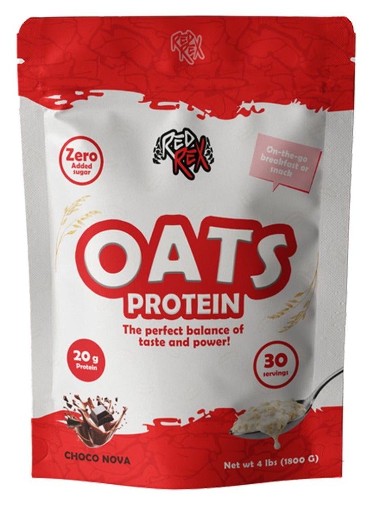 Labs Red Rex Oats Protein Meal, Choco Nova Flavor, 4 LB, Oats & Multi-Protein Breakfast Powder