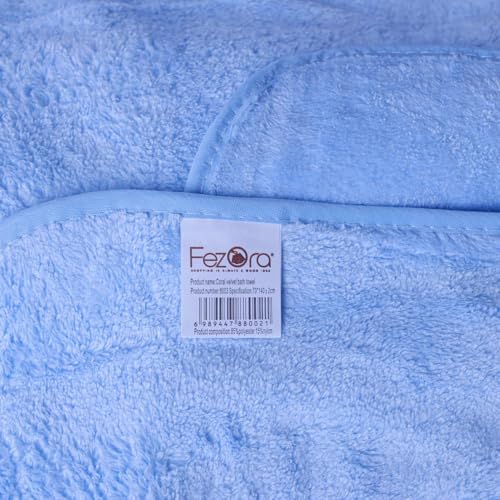 Fezora Microfiber Bath Towel for Men & Women – Large Size 70x140 cm, 400 GSM, Ultra Soft, Quick Dry, Lightweight & Super Absorbent Towel for Bathroom, Gym, Spa, Travel & Swimming (Light Blue) - Image 2