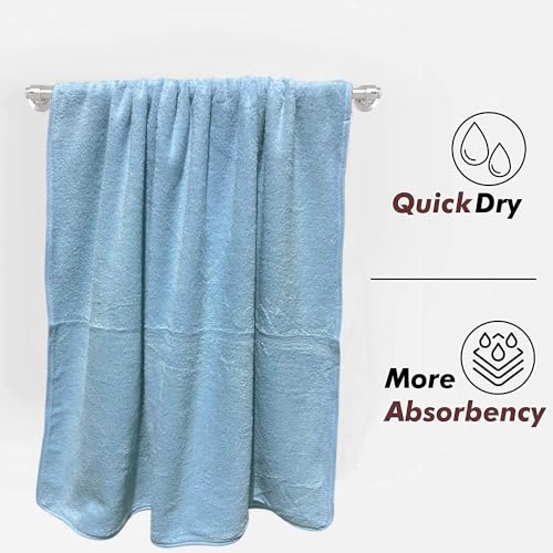 Fezora Microfiber Bath Towel for Men & Women – Large Size 70x140 cm, 400 GSM, Ultra Soft, Quick Dry, Lightweight & Super Absorbent Towel for Bathroom, Gym, Spa, Travel & Swimming (Light Blue) - Image 5
