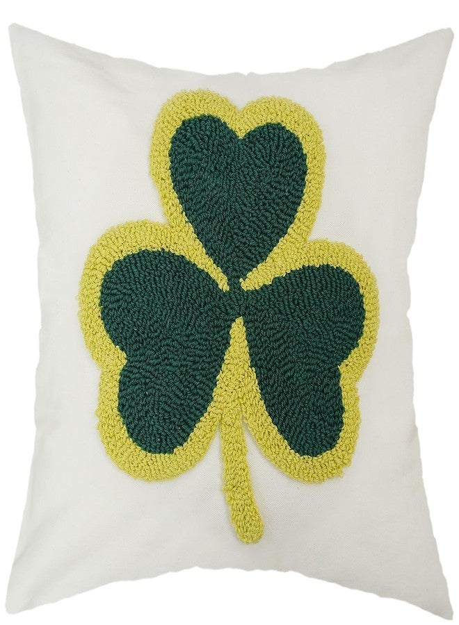 GEEORY Embroidered Shamrock Pillow Cover 18x18 inch, St. Patrick's Day Decorations Lucky Clover Throw Pillows Farmhouse Home Decor Cushion Case for Sofa & Bed GX014-1-18 - Image 1