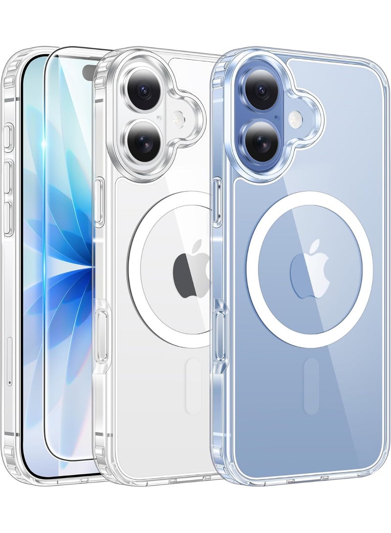 غطاء آيفون 17 المغناطيسي، غطاء شفاف بلوري مقاوم للاصفرار، متوافق مع ماج سيف مع حماية من السقوط بمستوى عسكري - Image 1