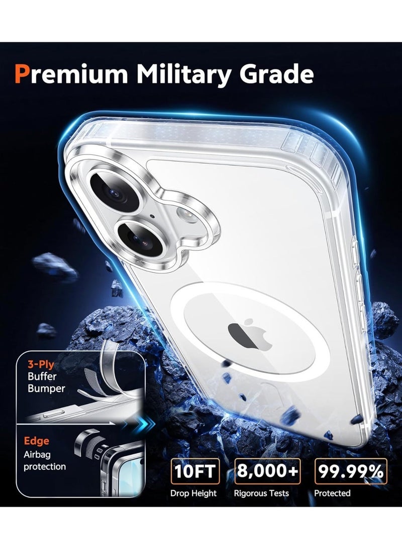 غطاء آيفون 17 المغناطيسي، غطاء شفاف بلوري مقاوم للاصفرار، متوافق مع ماج سيف مع حماية من السقوط بمستوى عسكري - Image 3