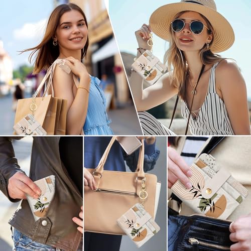 Jogjam Abstract Boho Leaves Rfid Ladies Wallet, Small Slim Thin Compact Credit Card Women Wallet, PU Leather Bifold Cash Zipper Coin Pocket ID Window for Female - Image 2