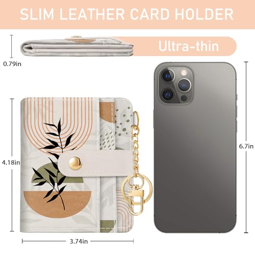 Jogjam Abstract Boho Leaves Rfid Ladies Wallet, Small Slim Thin Compact Credit Card Women Wallet, PU Leather Bifold Cash Zipper Coin Pocket ID Window for Female - Image 5