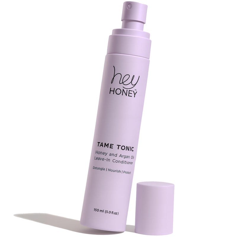 Hey Honey Tame Tonic Honey & Argan Oil Leave-In Conditioner Spray | Frizzâ€‘Taming, Heatâ€‘Protect & Shineâ€‘Boost | Infused with Keratin & Bee Propolis, Sulfate & Paraben Free â€“ 150â€¯mL (5â€¯oz) - Image 1
